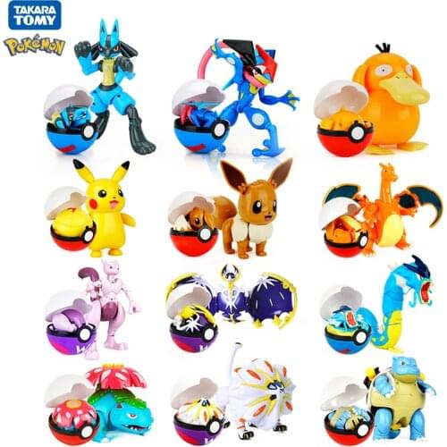 Pokemon toys set Pocket Monste Pikachu Action Figure Pokemon Game Poker Ball Model Charmander Anime Figure Collect Toy Kids Gift