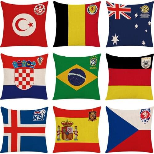 Pillowcase For UEFA Euro 2020 Cotton and Hug Pillowcases Home Square Pillow Cushion Cover 45*45cm