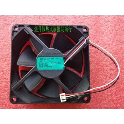 Nidec 8025 DC 24V 0.13A 80*80*25MM 8CM D08K-24PU 09B (AX) 3 Lines Inverter Cooling Fan