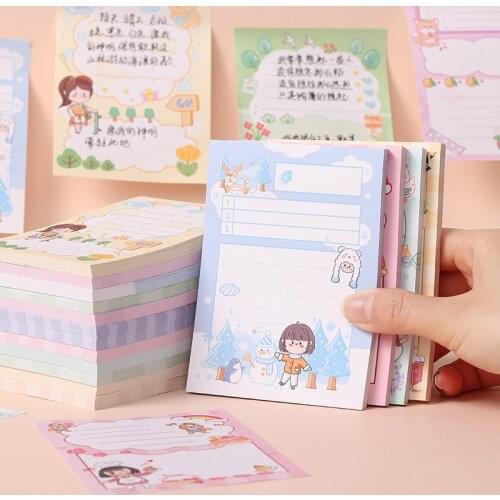 Yisuremia New 50 Sheets Korean Kawaii Post it Sticky Notes To Do List Planner Memo Notepads Paperlaria School Office Stationery
