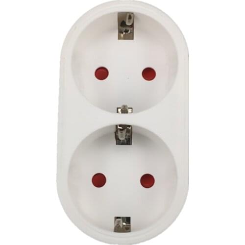 New 2 Socket Multiple Plug Power Strip Socket Distribution Adapter 16A/250V German Standard Power Supply Plug Adapter