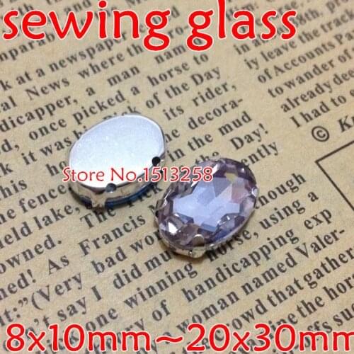 Violet Color Sew On Crystal Oval Fancy Stone With Metal Claw Setting8x10mm,10x14mm,13x18mm,18x25mm,20x30mm For Jewelry,garment