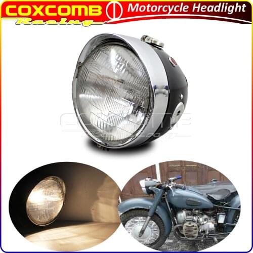 Motorcycle Retro Headlight 7inch Front Running Lamp For Zundapp DB BMW K750 KS750 M72 R12 R75 R51 R61 BW40 Dnepr Ural Sidecar