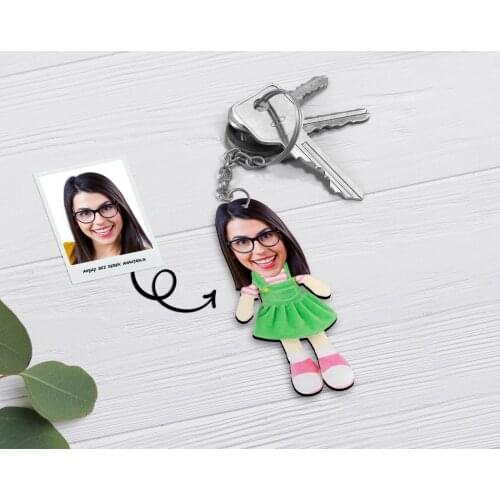 Personalized Women 'S Wood Cloth Baby Anahtarlık-2