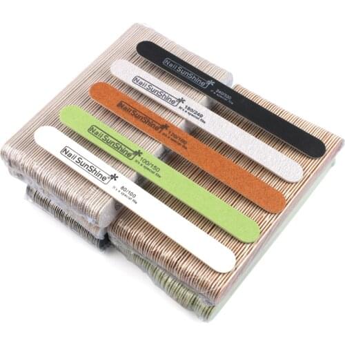 100pcs Wood Nail File Strong Thick Sandpaper Wooden File Buffers 180/240 120/180 240/320 100/150 Lima Buffer File For Manicure