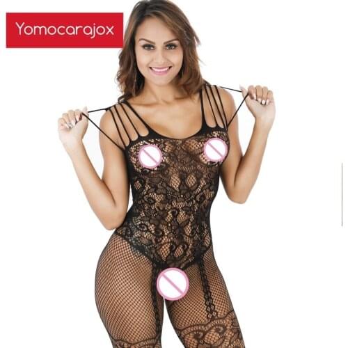 Sexy Lingerie Hot Temptation Perspective Hollow Out Mesh Erotic Underwear Ladies Babydoll Sleepwear Dress Costumes Stocking