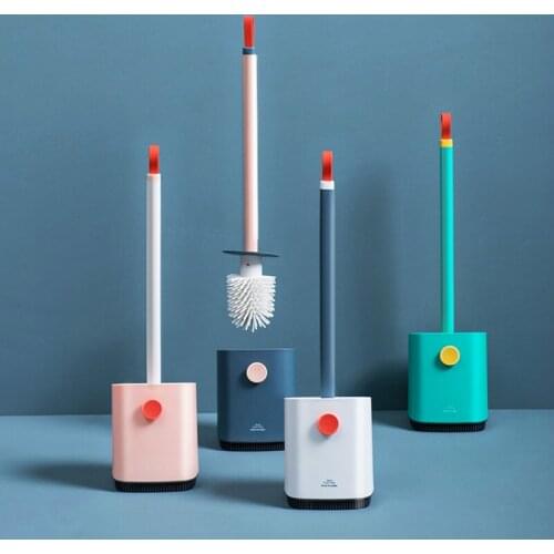 Nordic Toilet Brush Creative Modern Cleaning Horse Flat Head Flexible Soft Brush Quick Drying Set Colorful Wc Bathroom Accessori