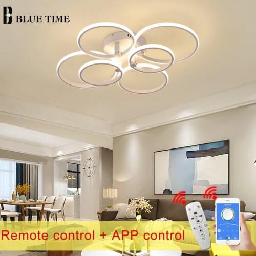 4 Rings 6 Rings Modern Led Ceiling lamp For Living room Bedroom Dining room Home Ceiling Light Aluminum Luminaires 110V 220V