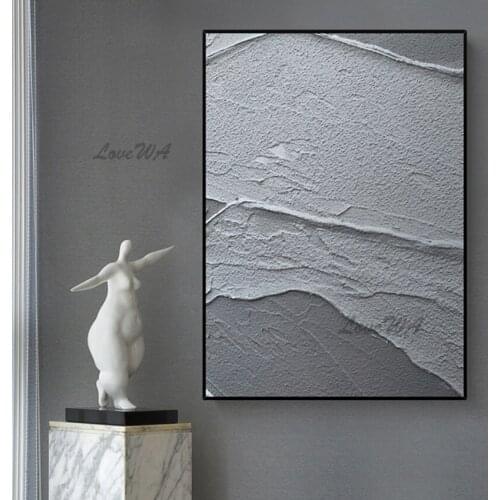 Dark Grey Decorative Abstract Oil Painting New Arrival Hand Painted Picture For Living Room Unframed Canvas Art Home Artwork