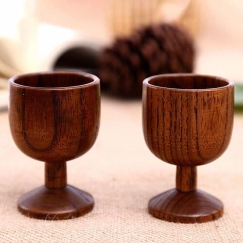 Vintage Jujube Exquisite Wine Glass Drinking Cup Wine Goblet Chalice Glass Retro Handmade Wooden Cocktail Kitchen Accessories