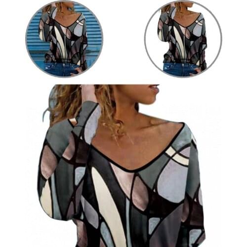 High Quality Simple Printing Female Autumn Blouse Plus Size Shirt Soft for Autumn