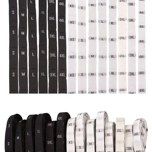 1Set Clothing Size Label Tags Woven Sewing Labels Ribbon XS/ S/ M/ L/ XL/ XXL Garment Accessories
