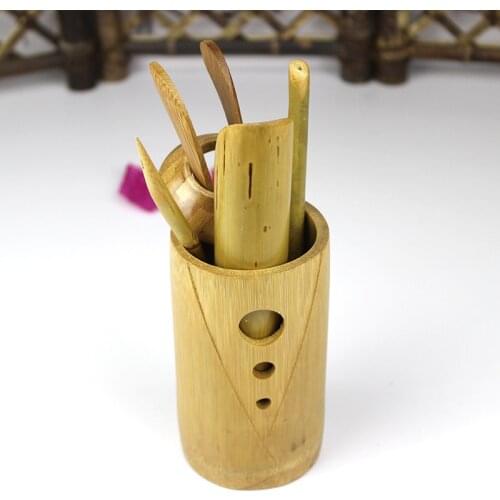1Set Korean tea set six gentleman handmade bamboo root set bamboo Kung Fu Tea 6pcs/Set LC 105