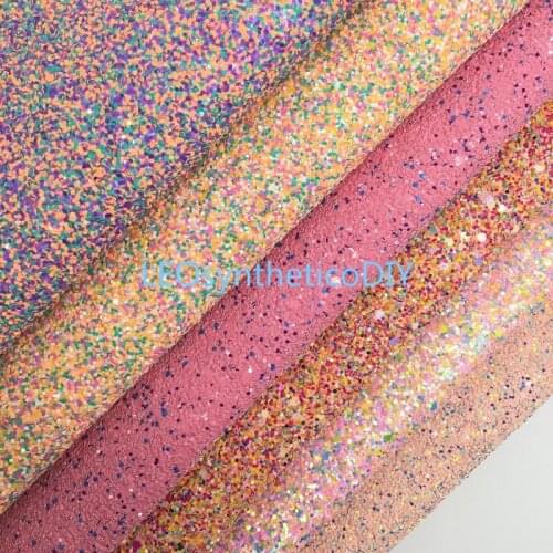 1PC 21X29CM Synthetic Letaher, Cuero Sintetico Chunky Glitter Leather For Making Bows Accessories LEOsyntheticoDIY T174