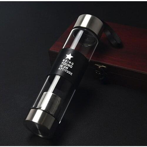 450ML High Quality Glass Water Bottle Travel Tea Cup With Infuser My Drinking Glass Bottle coupe bouteille en verre