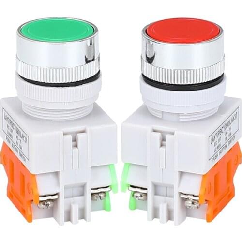 5 PCS Button Since Reset Pbc Since Lock Button Switch Lay37-11bn Ф22mm Y090 Normally Open Often Close