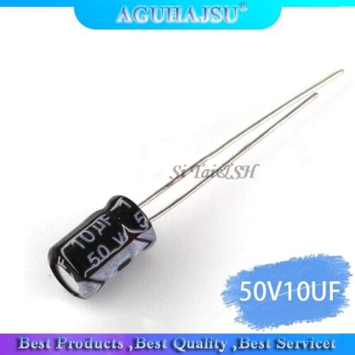50PCS Higt quality 50V10UF 5*7mm 10UF 50V 5*7 Electrolytic capacitor