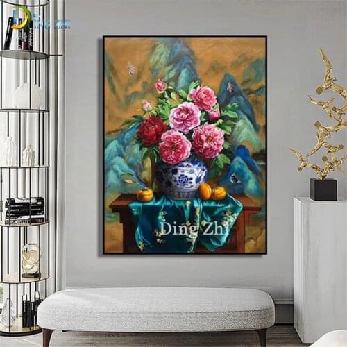 5D Diamond Painting European Style Flower Vase Still Life Rhinestone Kit Square Round Diamond Embroidery High Quality Handmade