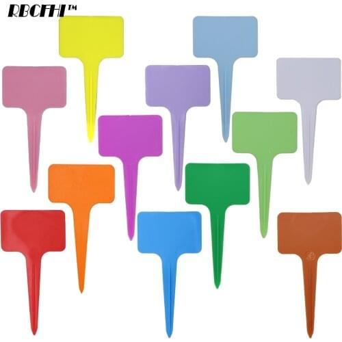 5X10CM PVC T-Type Garden Potted Plant Labels Identification Stakes Nursery Garden Sign Thickened Plant Tag Classification Marker