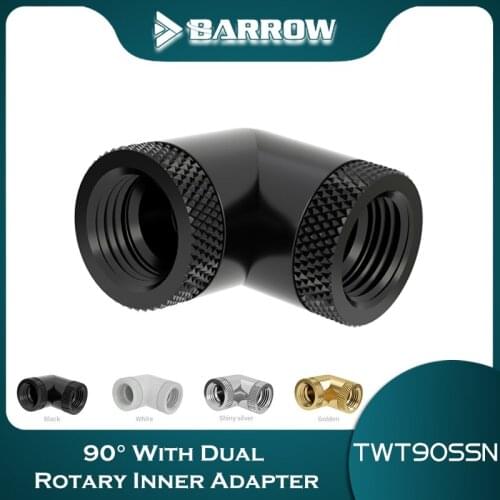 Barrow G4 / 1 bright silver / black 90 degree double inner teeth double rotation adapter 360 degree Rotary Fitting TWT90SSN