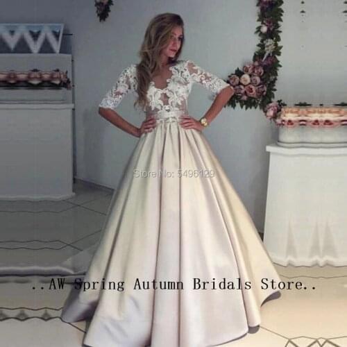 BWSPAUH Dress Satin Wedding Dresses