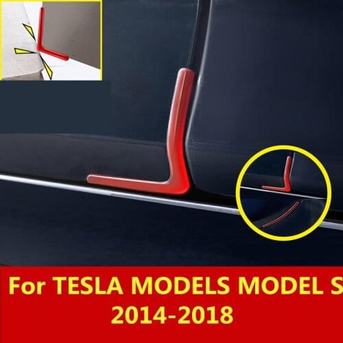 For TESLA MODELS MODEL S 2014-2018 Door guard panel corner buffer trimming forming anti-collision protection sheet Accessories