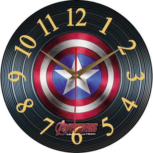 European American nostalgic vinyl records personalized creative wall clock dining room quartz clock bedroom silent wall Watch
