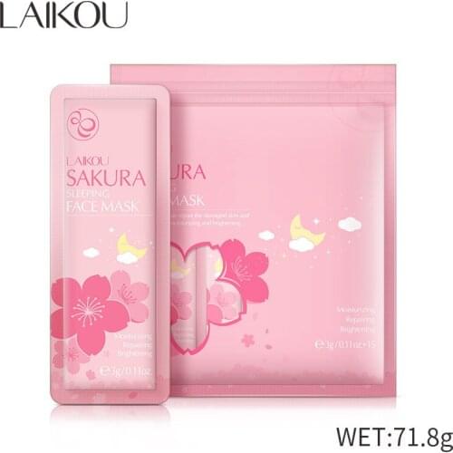 Moisturizing Sleeping Facial Mask Fresh Anti-Acne Sakura Essence Oil Control Hydrating Sheet Skin Care