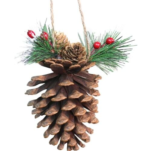 Artificial Berry Pine Cones Hemp Rope Pendant Door Hangers Decorate Pendants Accessories Christmas Snowflakes Twine Decorations