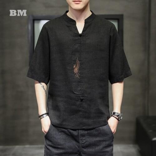 Chinese Embroidery Linen Short Sleeve Summer Traditional Clothing Plus Size Loose T Shirt Ethnic Style Casual Oversized Top