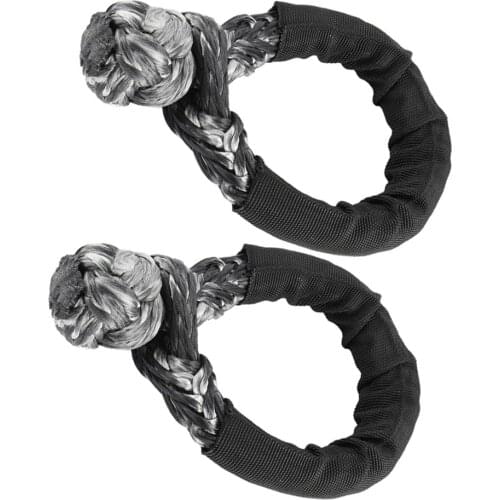 Black Synthetic Soft Shackle Rope, Set of Two 1/2 Inch X 22 Inch