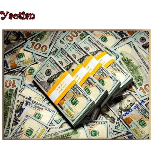 New arrival DIY Diamond Painting Money Dollars Full Square Diamond Mosaic Embroidery Sale Picture Of Rhinestones Painting