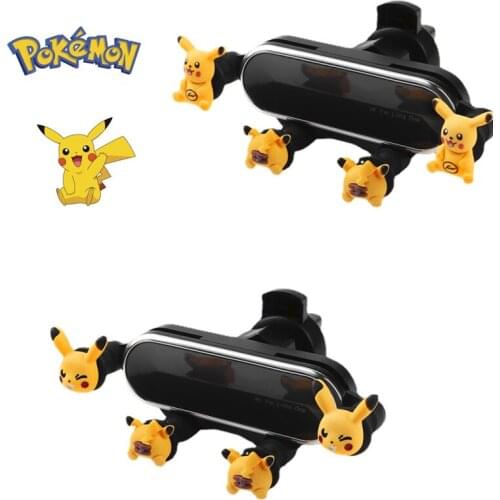 Pokemon Pikachu Car Phone Holder Car Navigation Mobile Phone Holder Cute Cartoon Universal Air Outlet Fixed Support Driving