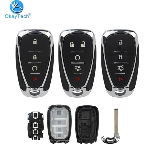 OkeyTech for Chevrolet Cruze Lacetti Malibu XL Smart Car Key Shell Cover HU100 Uncut Insert Blank Blade 4 5 Button for Chevrolet