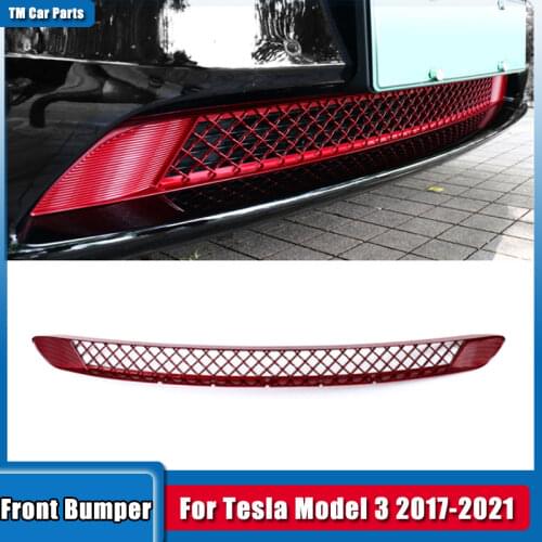 For Tesla Model 3 2017-2021 Front Bumper Lower Racing Grilles Insect-proof Net Mid-net Air Inlet Protection Modified Accessories
