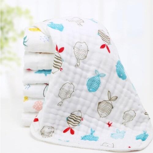 5pcs/lot Baby Towels 30*70cm 6 layers Gauze Newborn Kid Bath Muslin Face Cloth Boy Girl Infant Cotton Face towel
