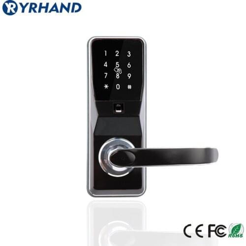 Fingerprint Door Lock unlock by pincode, Card , fingerprint and mechanical Key with 2 cards, 5 keychains, 2 keys