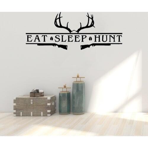 Eat Sleep Hunt Wall Sticker Wall Decal Home Decoration For Living Room Bedroom Revocable Vinyl Art Mural DW6643