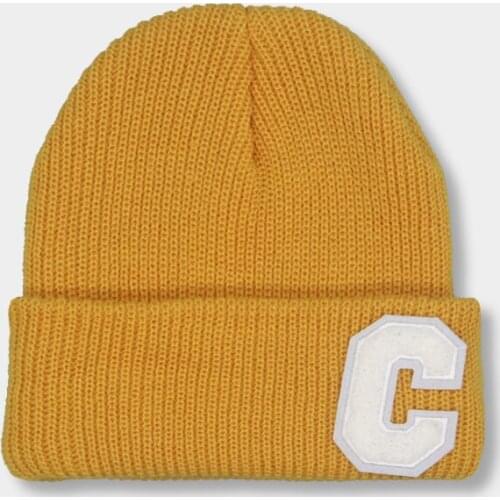 Knitted Hats Women Solid Black Khaki Orange Letter Winter Hats Casual Classic Fashionable Keep Warm Women Hats Gorras Para Mujer