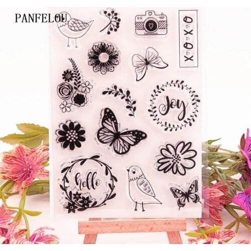 PANFELOU 10.5x14.5cm Roaming in garden Transparent Silicone Rubber Clear Stamps cartoon for Scrapbooking/DIY Easter wedding