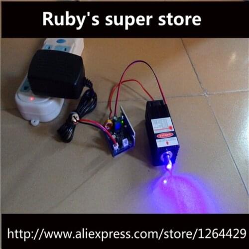 Blue-violet laser module 8000mW for mini laser engraving machine with lamp holder heatsink High power wavelength 450 nm Focus