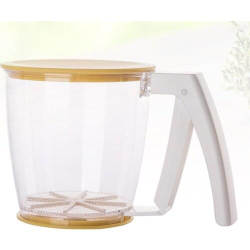 Wonderlife Flour Sieve Fine Mesh Filter Flour Sifter Handheld Shaker Sugar Powder Kitchen Strainer Baking Tool for Home (Yellow