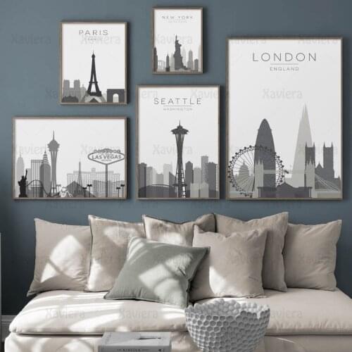 Modern Art Posters and Prints City Map Paris London New York Las Vegas Canvas Painting Home Decoration Bedroom Frameless Picture