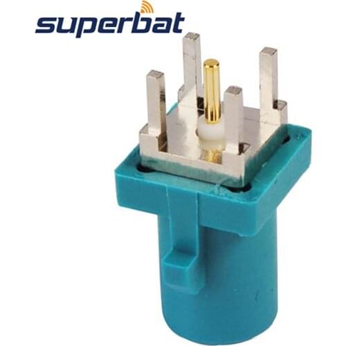 Superbat Fakra Z Waterblue/5021 Plug PCB Mount Straight Connecntor Neutral Coding RF Coaxial Connector
