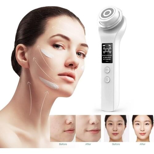 LED Hot Cold Face Lifting Tighten Eye Facial Care Blue Photon Acne Treatment Skin Rejuvenation Therapy Cleansing Tool