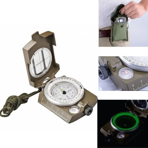 Camping Survival Compass Military Sighting Luminous Lensatic Waterproof Compass Geological Digital Compass Outdoor Equipment