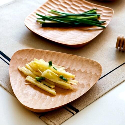 Solid beech wood Snack plates dishes tortoise back design dessert tray appetizer plate