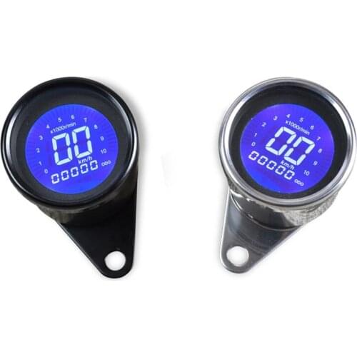 Universal Stainless Steel Mechanical Instrument Full LCD 5 background colors Vintage Motorcycle Retro speedometer odometer