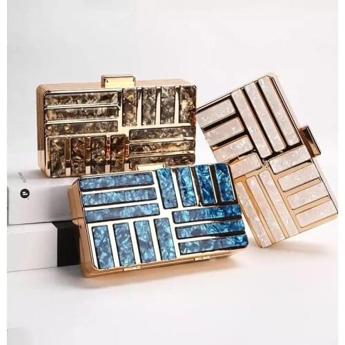 Womens Clutch Bag Acrylic Evening Bag Party Wedding Clutch Pink Purse and Handbag Women Shoulder Bag