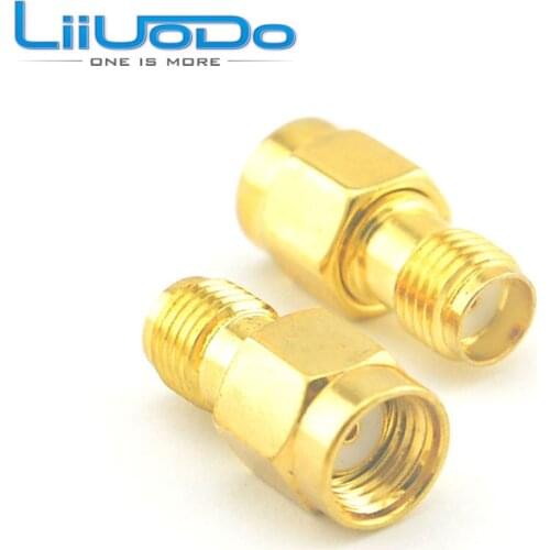 100 Pieces Goldplated RP SMA Male Plug to SMA Female Jack RF Connector Antenna Adapter